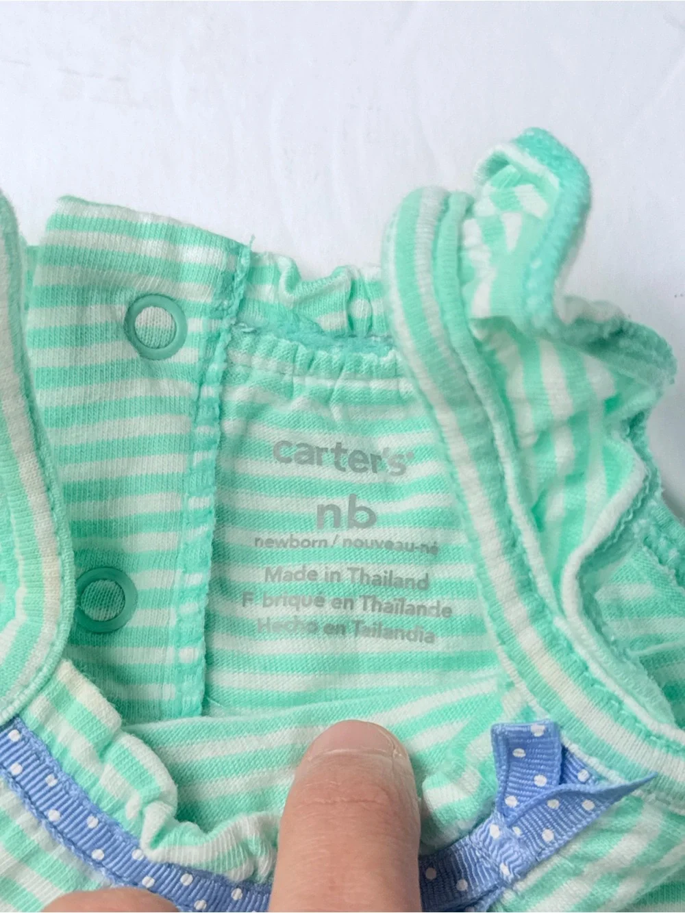 Carter's Lavender Short Sleeve Top & Mint-Striped Tank Set